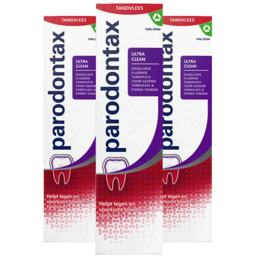 Parodontax 3x Tandpasta bij Bloedend Tandvlees Ultra Clean 75 ml