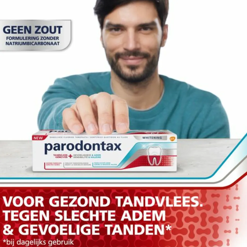 Parodontax 6x Tandpasta Tandvlees + Gevoeligheid & Adem Whitening 75 ml