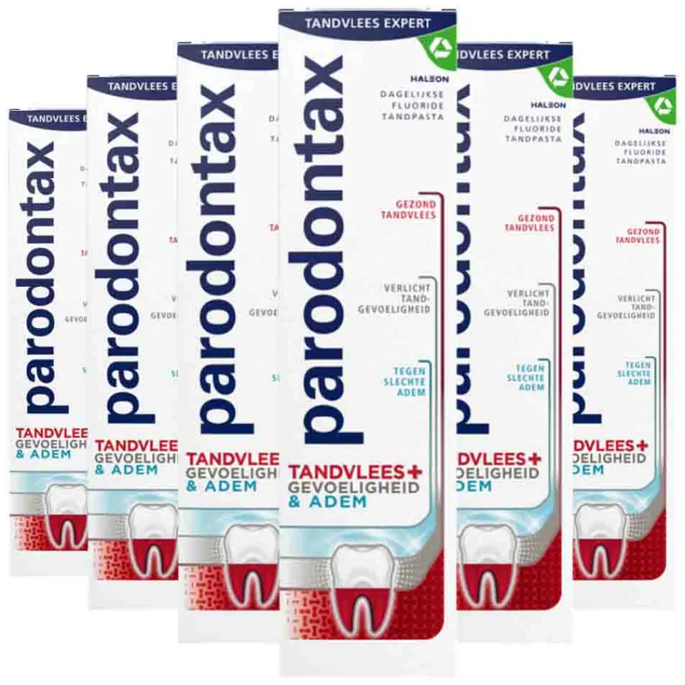 Parodontax 6x Tandpasta Tandvlees+ Gevoeligheid & Adem 75 ml