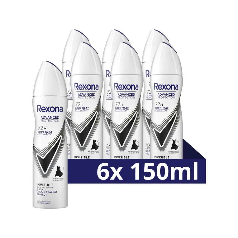 Rexona 6x Deodorant Spray Advanced Protection Invisible 150 ml