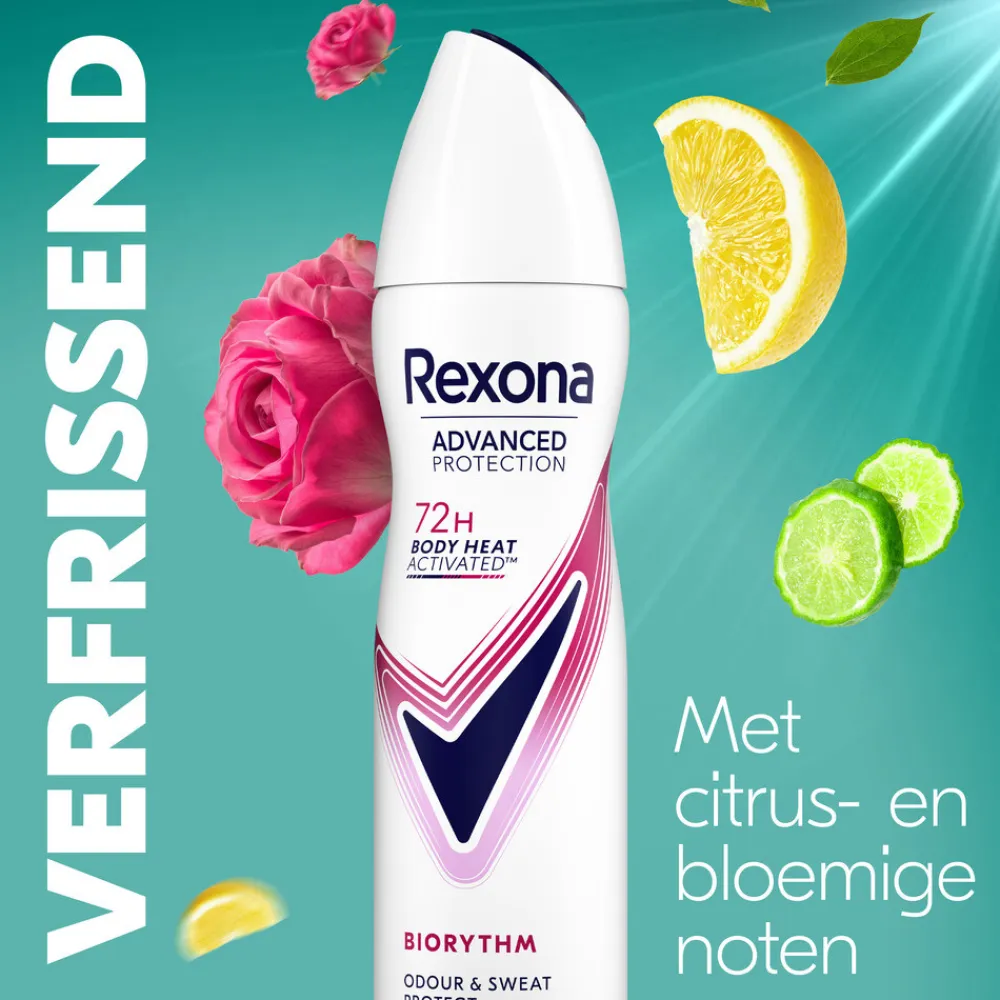 Rexona 6x Deodorant Spray Advanced Protection Ultra Dry Biorythm 150 ml
