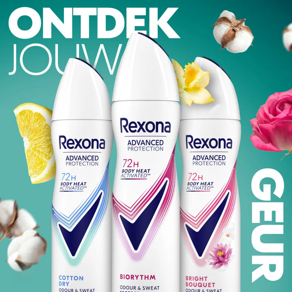 Rexona 6x Deodorant Spray Advanced Protection Ultra Dry Biorythm 150 ml
