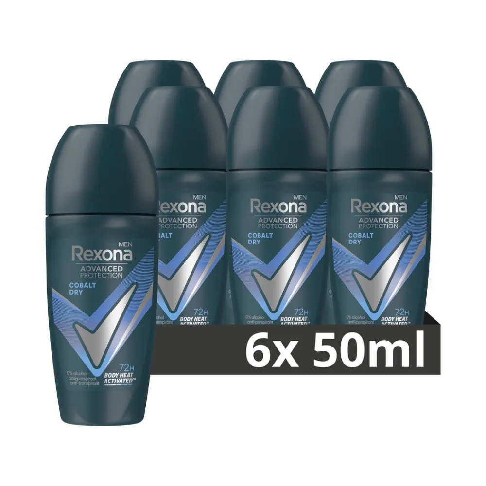 Rexona 6x Men Deodorant Roller Advanced Protection Dry Cobalt 50 ml