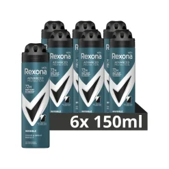 Rexona 6x Men Deodorant Spray Advanced Protection Invisible 150 ml