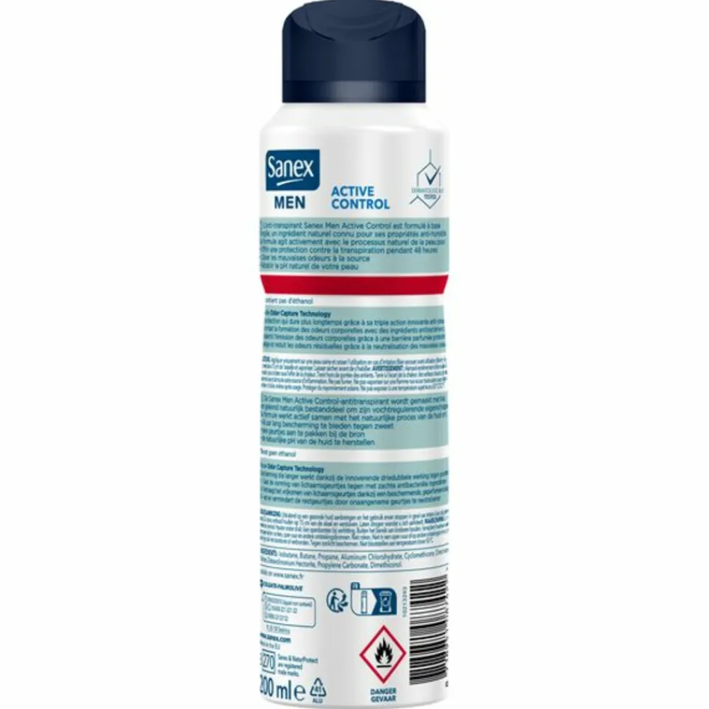 Sanex 6x Deodorant Spray Men Active Control 200 ml