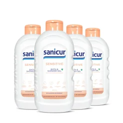Sanicur 4x Bad en Douchegel Sensitive 1000 ml