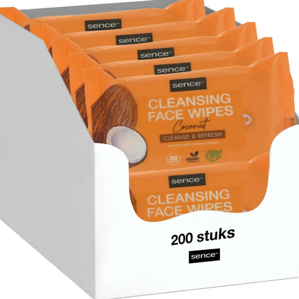 Sence 10x Gezichtsreinigingsdoekjes Coconut 20 stuks