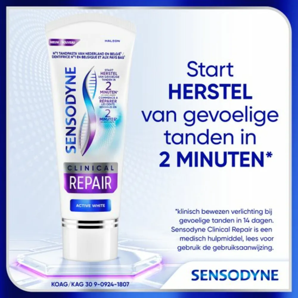 Sensodyne 6x Tandpasta Clinical Repair Active White 75 ml