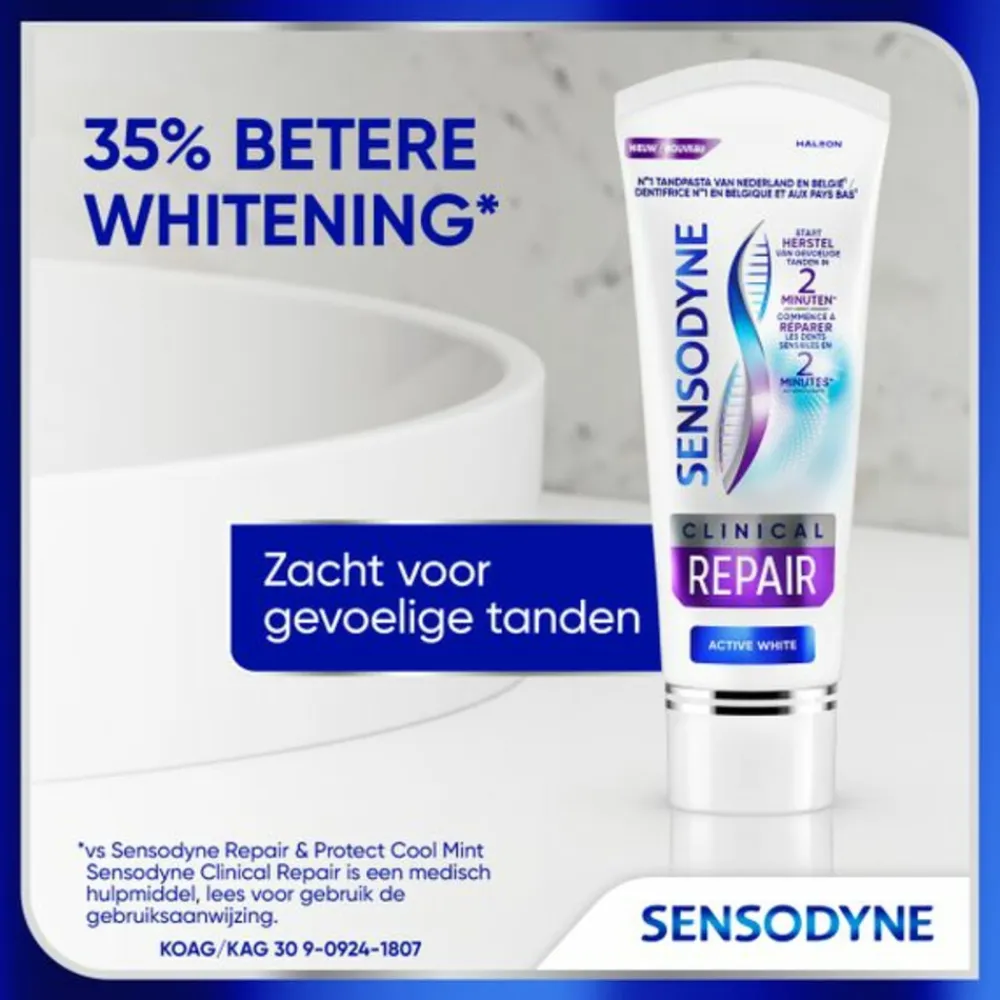 Sensodyne 6x Tandpasta Clinical Repair Active White 75 ml