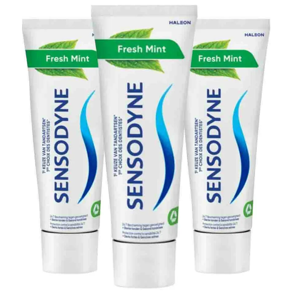 Sensodyne 3x Tandpasta Fresh Mint 75 ml