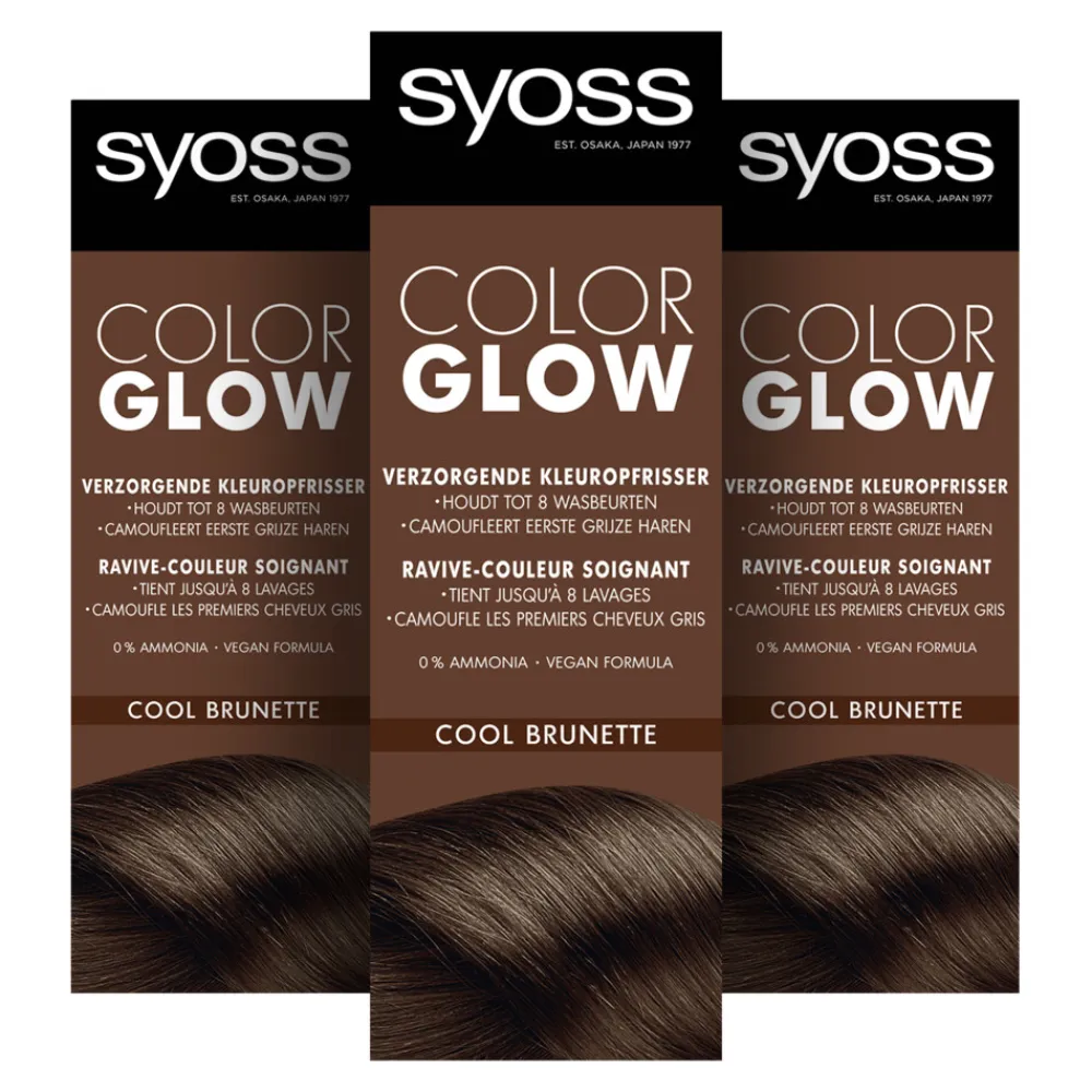 Syoss 3x Color Glow Kleuropfrisser Cool Brunette 100 ml