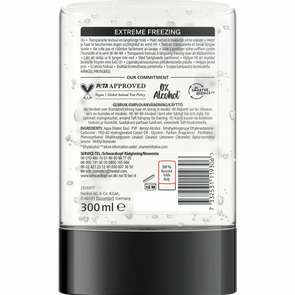 Taft 6x Men Power Gel Extreme Freezing Hold 5 300 ml
