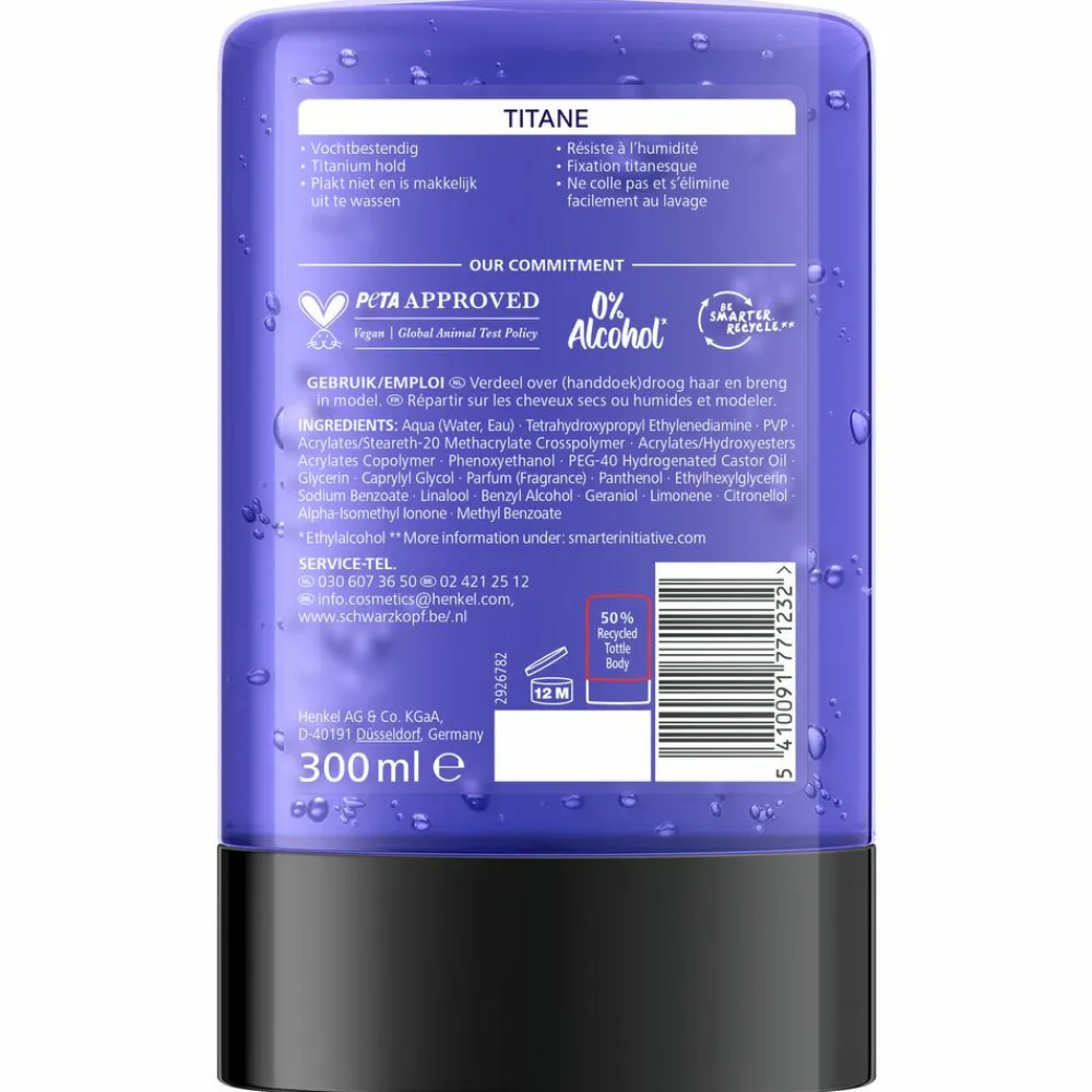 Taft 6x Men Power Gel Titane Hold 6 300 ml