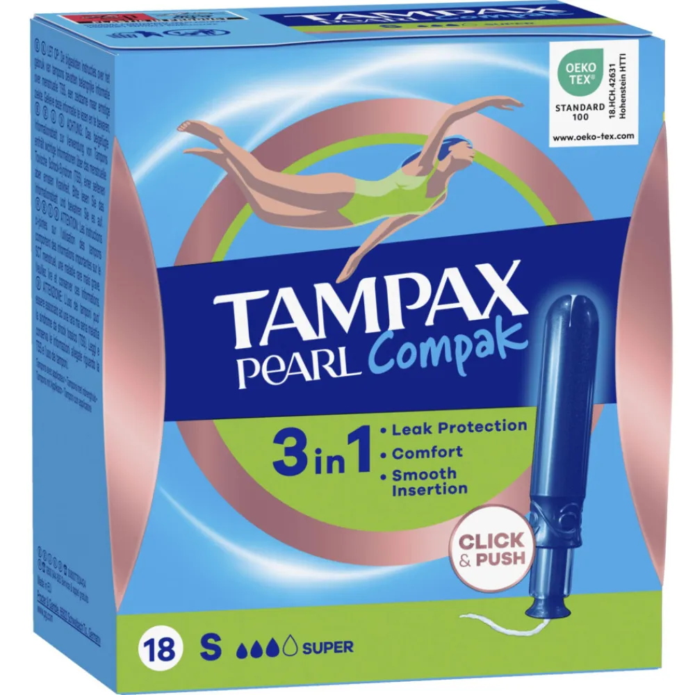 Tampax 8x Pearl Compak Super Tampons met Inbrenghuls 18 stuks