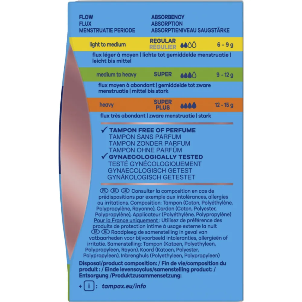 Tampax 8x Pearl Compak Super Tampons met Inbrenghuls 18 stuks
