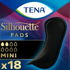 TENA 3x Silhouette Pads Black Mini 18 stuks