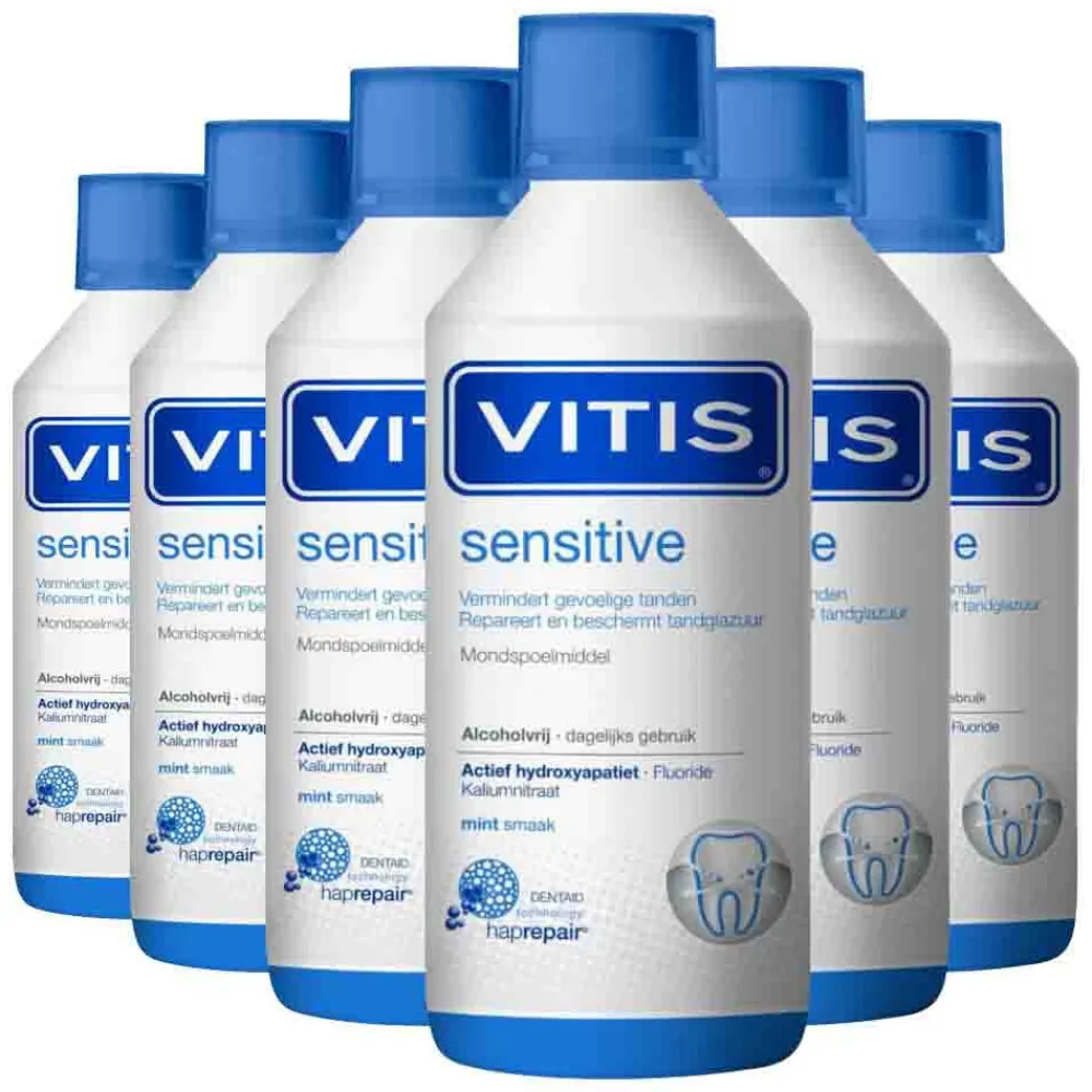Vitis 6x Mondwater Sensitive 500 ml