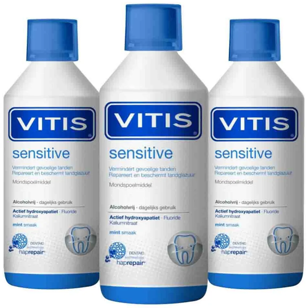 Vitis 3x Mondwater Sensitive 500 ml