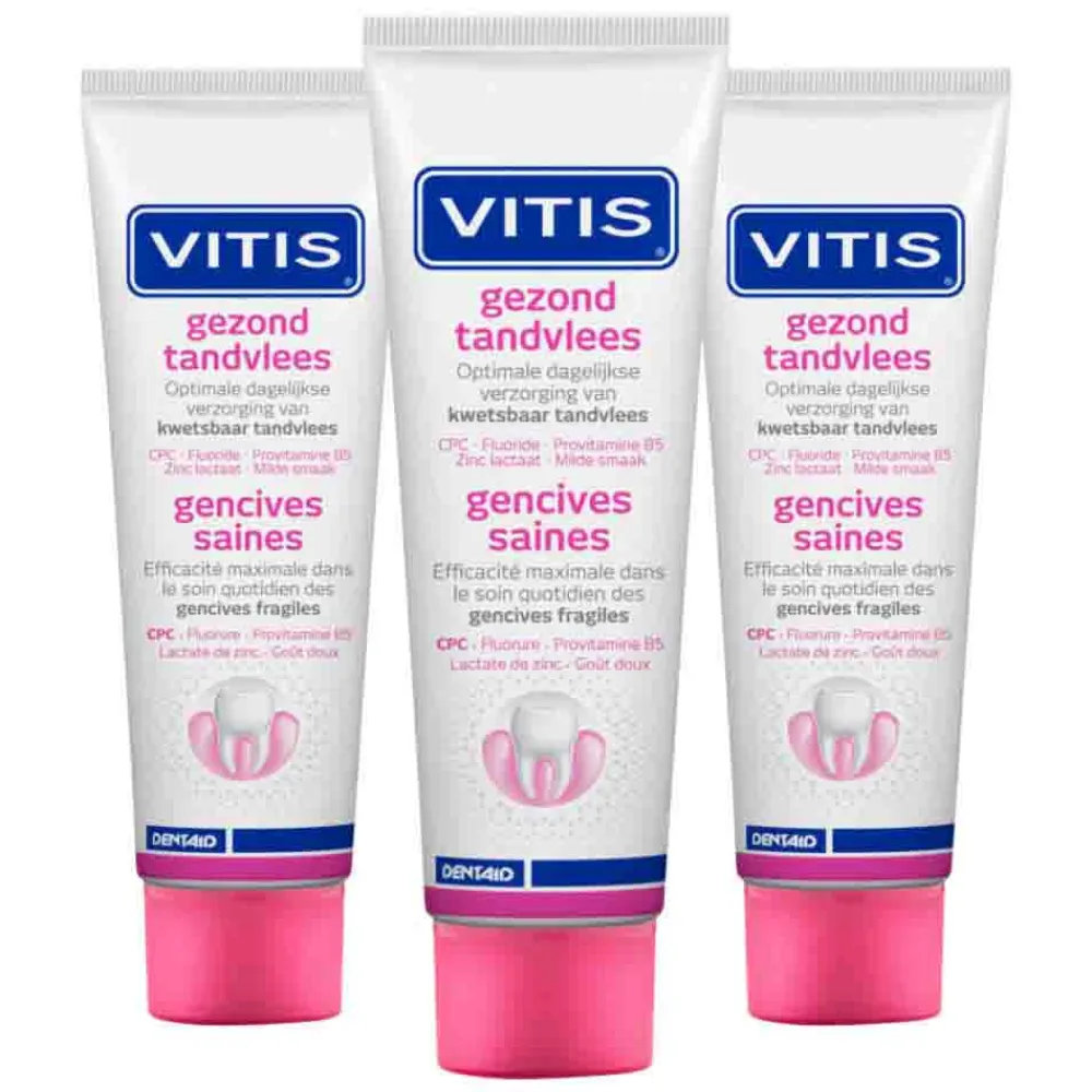 Vitis 3x Tandpasta Gezond Tandvlees 75 ml
