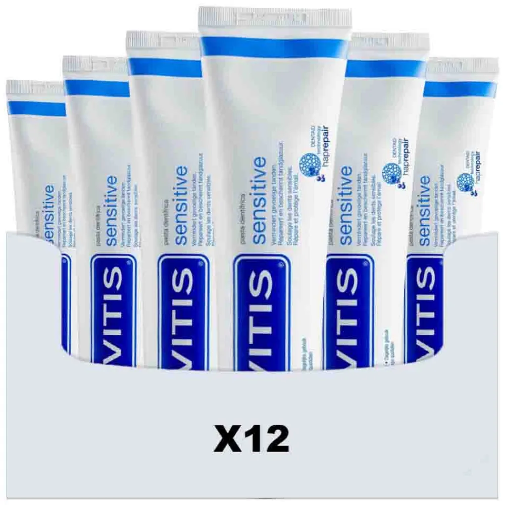 Vitis 12x Tandpasta Sensitive 75 ml